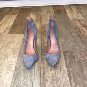 Grey suede heels